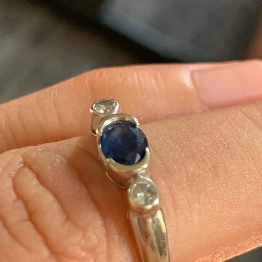14k Kashmir Sapphire and Diamond Ring - Picture 12 of 13